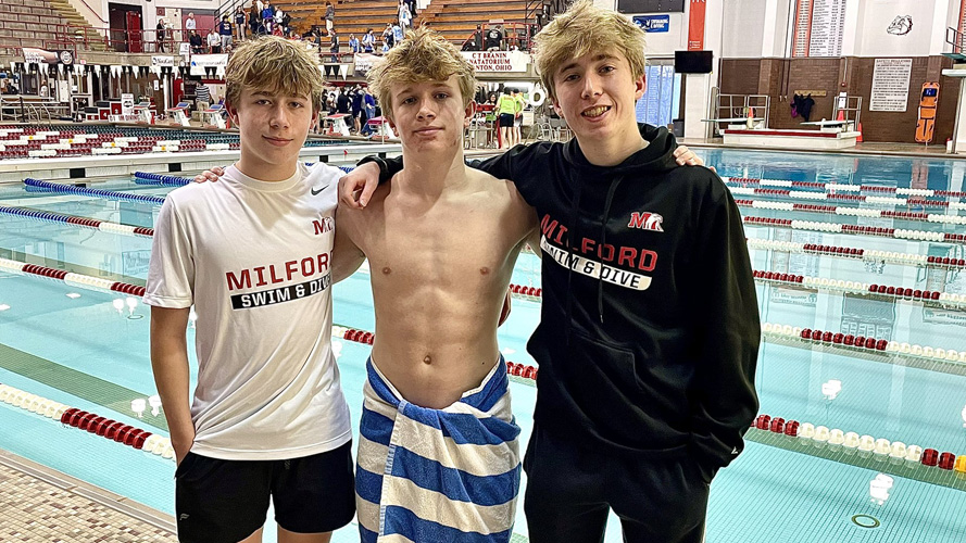 The Eminger Brothers at the OHSAA State Diving Meet